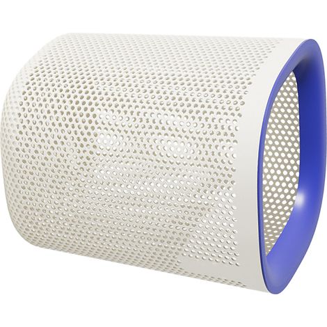 Poubelle en plastique à cadre pressé, design nordique épuré, idéale pour la cuisine, la chambre, le bureau, les toilettes, le salon, coloris blanc laiteux et bleu. (1/5)