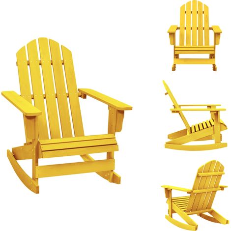 Gartenstühle - Living Adirondack-Schaukelstuhl Massivholz Tanne Gelb (1/5)