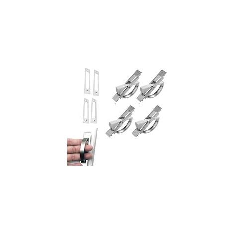 4pcs 180 °rotative à Poignée de Porte Encastrée Poignée dissimulée Tatami Poignées Cachées en Alliage de Zinc pour tiroirs, armoires, coiffeuses, etc - Poignées de Tiroir Brossé Moderne