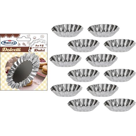 MAURY'S FORMINE OVALI PER DOLCI IN SET DA 12 PEZZI DA 8 CM