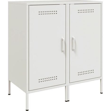Credenza buffet cassettiera mobile contenitore organizer cucina soggiorno soggiorni set da 2 36 x 39 x 79 cm acciaio bianco 020036656