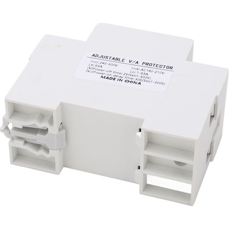 Einstellbares DIN-Schienen-Über-/Unterspannungsschutzrelais, duale Digitalanzeige 240–300 V, Spannungsüberwachungsgerät (1/5)