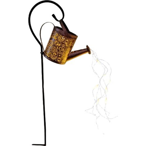 Lampes solaires étanches d'extérieur, lampes pour arrosoirs solaires, luminaires décoratifs de jardin, lanternes solaires suspendues rétro en métal avec guirlande lumineuse. (1/5)