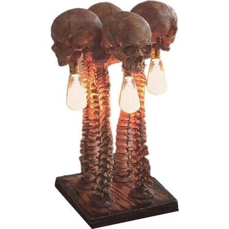 Lampe de table squelette, veilleuse squelette, lampe de style industriel rétro pour Halloween, décoration de chambre horrifique