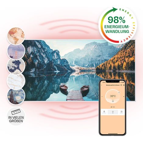Wonderwall Air Art Smart Infrared heater Lake Horizontal 120x60cm 700W