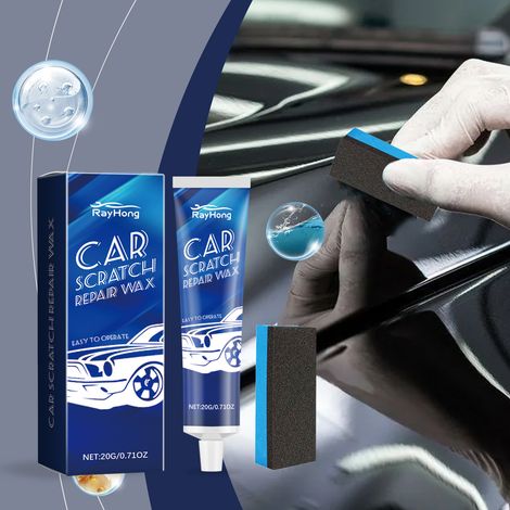 Autolackreparaturwachs, Wachs zur Reinigung und Pflege von Autolackkratzern und -rost – 20 g × 1 + Schwamm × 1 -- DE (1/5)