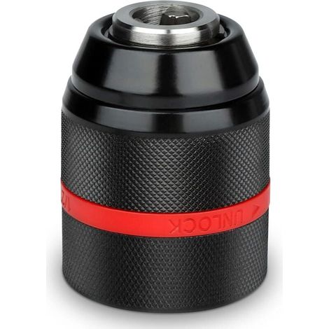 Mandrin de Perceuse,Mandrin Sans Clé, 2-13mm Mandrin à Serrage Rapide 1/2-20UNF Mandrin Autoserrant Perceuse Sans Fil,Mandrin de Forage Auto-Serrant à Changement Rapide (1/4)