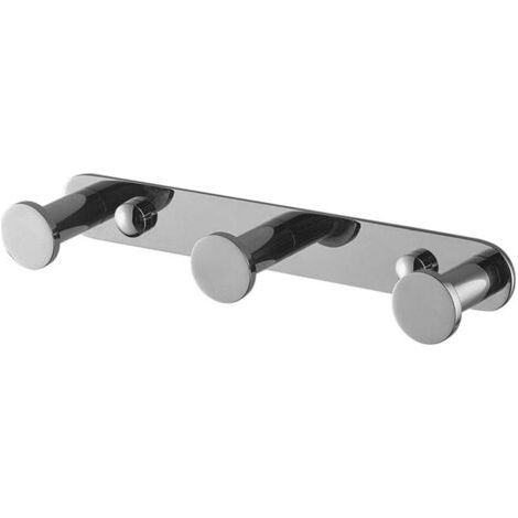 PA Silberner Kleiderhaken, Edelstahl, Wandgarderobe, für Schlafzimmer, Foyer, Badezimmer, Flur (3 Haken) (1/2)