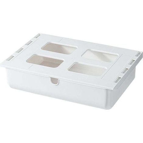 Under-desk drawer, drawer storage box, self-adhesive drawer organizer, for office, white hidden drawer box (1/4)