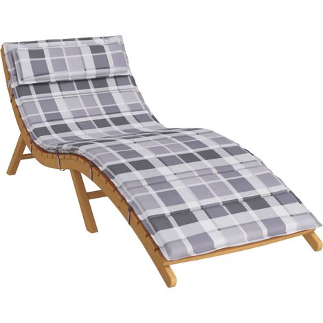 Sun Lounger Cushion Grey 180 x 60 x 4 cm Oxford Fabric vidaXL