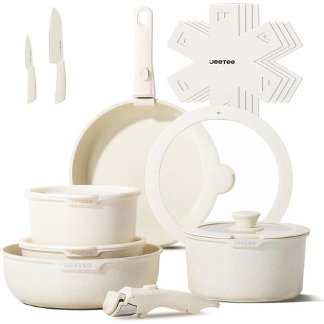 Topfset Pfannenset Abnehmbarer Griff Antihaft Induktion 17 PCS (1/5)
