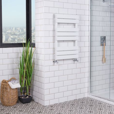 WarmeHaus White Flat Panel Heated Towel Rail 800x500mm