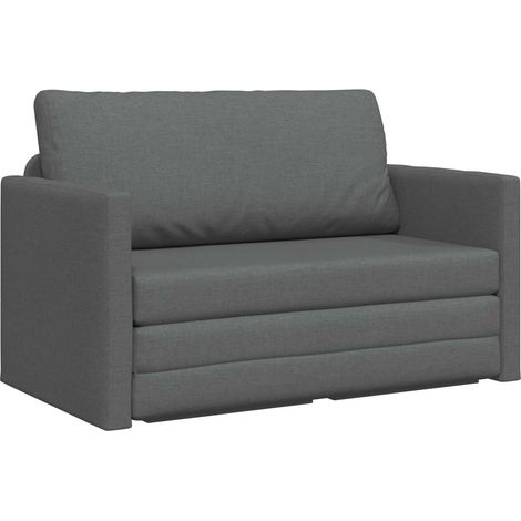 2-Seater Folding Sofa Bed Dark Grey 124 x 71 x 78 cm Fabric vidaXL