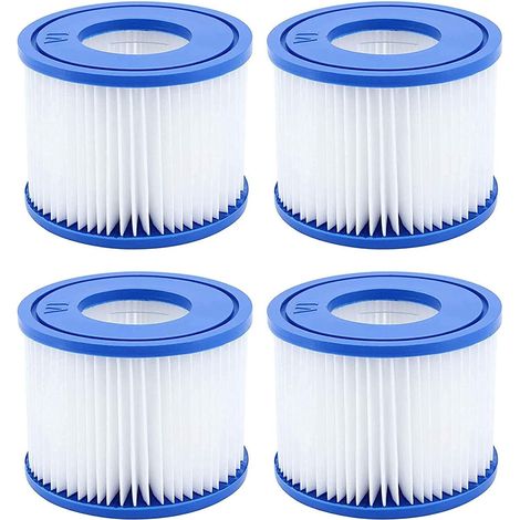Paquete de 4 cartuchos de filtro para piscina compatibles con filtros de bomba Bestway tipo VI para Lay-Z-Spa 10,48cm (1/5)