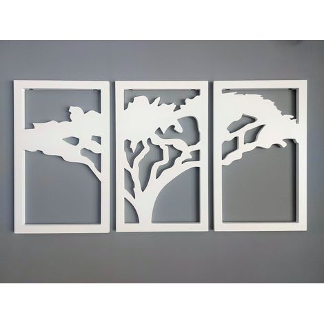 Pintura mural tríptico, pintura mural de árbol africano (1/5)