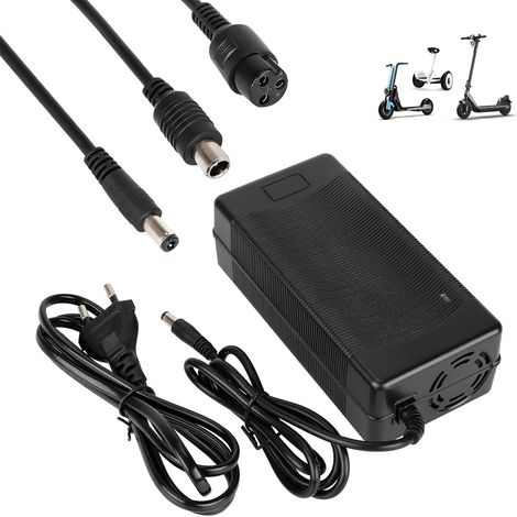 54,6V Chargeur Trotinette Electrique,Chargeur Hoverboard, 48V Charrgeur Universel pour Batterie Lithium avec 3 Connecteurs,Charge Rapide pour Hoverboard,Vélo Electrique,Scooter électrique (1/5)