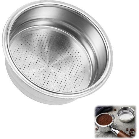 Panier Filtre à Café 51 mm pour Porte-Filtre sans Fond, Filtre à Café Permanent Réutilisable sans Papier en Acier Inoxydable pour Machine Espresso, pour Machine à Café(Tasse Unique) (1/5)