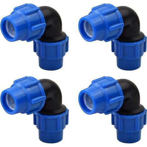 4 Pièces Raccord Coudé à 90 Degrés, 25mm X 25 mm Connecteur pour Tuyau D’eau Pe de Compression, pour Une Installation Intérieure et Extérieure (1/5)