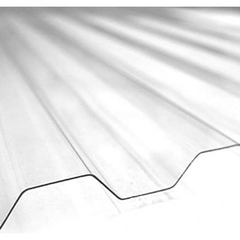 1 Lastra di Policarbonato Corrugato "SuperDur" GRECA 76/18 CLEAR 1265X3000mm con protezione UV
