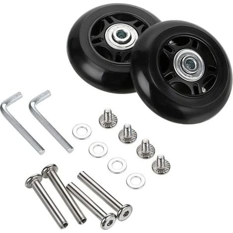 Pièces de rechange pour roues de valise : roulements de réparation pour valise 70 × 24 mm, noirs