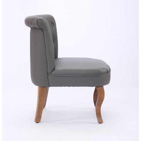 Fauteuil relax en cuir gris – pieds robustes, design élégant – pour salon, bureau ou chambre (1/5)
