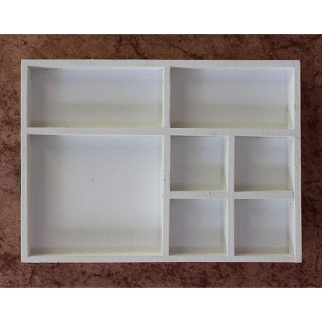 Boîte de tri Boîte de rangement 12291 Blanc 32 cm en bois Vitrine de collectionneur Tiroir de tri (1/5)