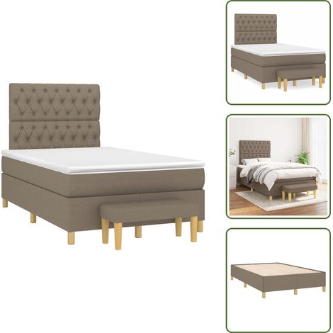 Boxspringbett mit Matratze Taupe 120x190 cm Stoff - Boxspringbett - Doppelbett - Bettenrahmen - Schlafsofa - Lattenrost (1/5)