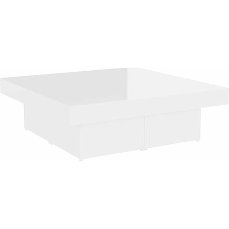 Maison Exclusive - Couchtisch Hochglanz-Weiß 90x90x28 cm Holzwerk (1/5)