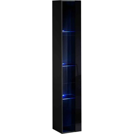 Vitrine Murale LED "Switch" 180cm Noir (1/4)