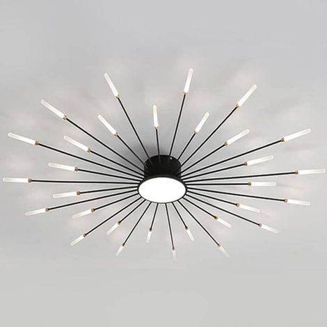 Lámpara Fireworks Led, 30W+8W, Ø128cm, CCT, antracita + mando, 3000-4000-6000K