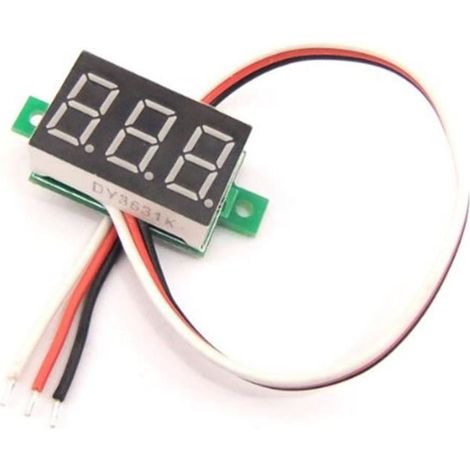 1 unité Jauge de carburant, Voltmètre numérique LED, DC 12 V, affichage 0,36 pouce, 3 fils, pour tableau de bord automobile