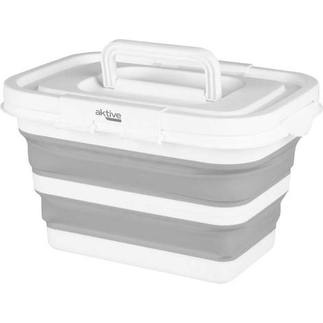 Panier Pliable 7 litres, Format rectangulaire, 34 x 25 x 20 cm, avec Couvercle et Fermetures de sécurité, Pliable Compact, sans BPA, boîte de Rangement Portable (1/5)
