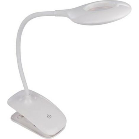 Lampada LED ricaricabile con clip/base, collo d'oca, connessione USB, interruttore on/off e funzione dimmer, 20 LED, per bambini, adulti, anziani, lettura, diamond painting.