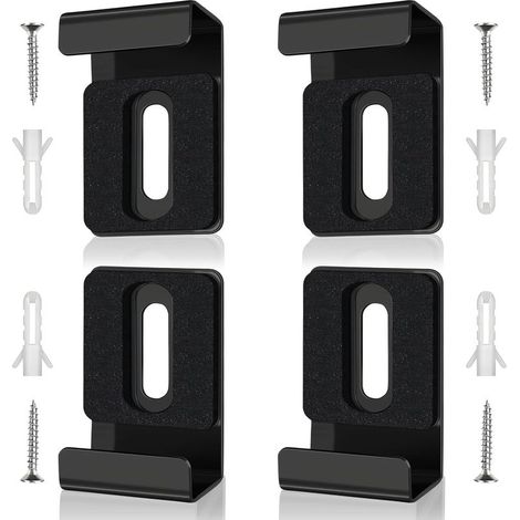 4 Pièces Fixation Miroir, Noir Fixation Mural pour Miroir, Acier Inoxydable Supports de Miroirs Muraux, Comprend des Vis et des Tubes D'expansion, pour Miroirs de (1/5)