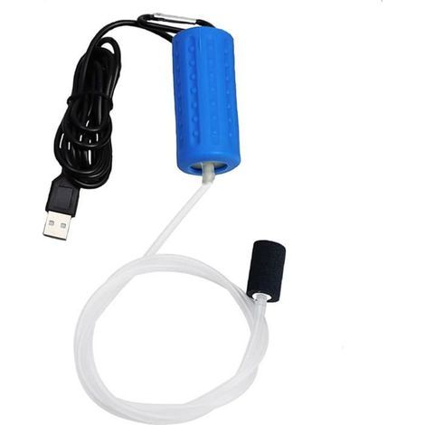 USB Aquarium Mini Air Pump - Silent, Energy-Saving Oxygen Bubbler with Blue LED