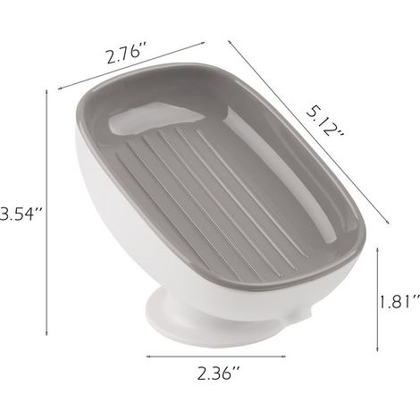 Selbstreinigende Seifenschale für Spüle, rechteckiges Becken, Badewanne und Küche – grau (1/2)
