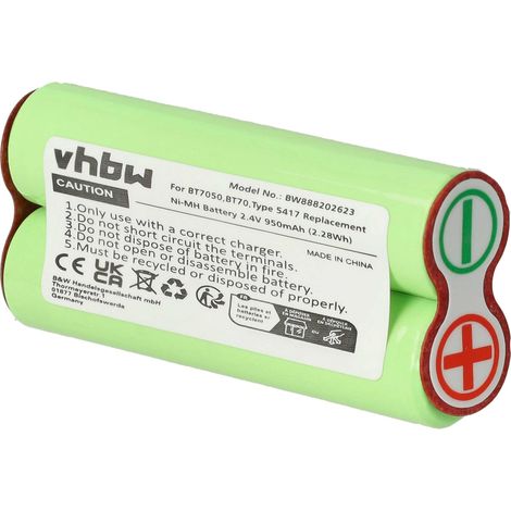 vhbw Battery compatible with Braun Series 7, BT70, BT7050, BT5090, CruZer 6 Electric Razor (950 mAh, 2.4 V, NiMH)