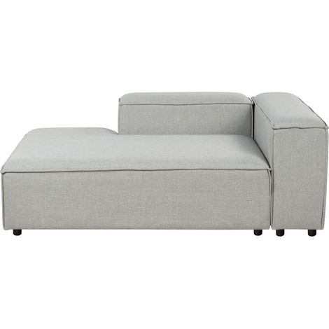 Chaise longue in tessuto grigio chiaro lato destro con Gambe nere Ardal