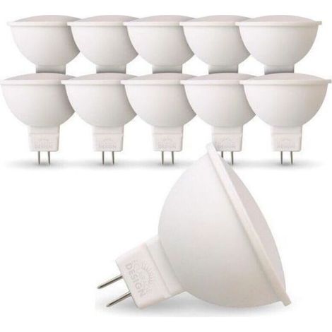Lot de 10 Ampoules LED GU5.3 MR16 12V 5W Eq 40W Température de Couleur: Blanc chaud 2700K (1/4)