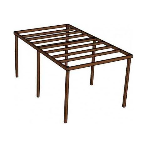 Sud Bois – Pergola carport en douglas 3m x 5m – Structure légère sans traitement – 6 poteaux 90x90mm – Installation rapide et facile