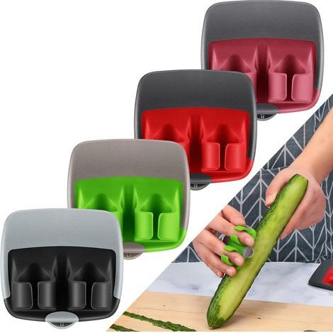 4er-Set Obst- und Gemüseschäler mit Fingergriff – Ergonomisches Küchenwerkzeug mit komfortablem Gummigriff, ideal für Karotten, Kartoffeln, Kürbisse, Äpfel, Gurken und (1/5)