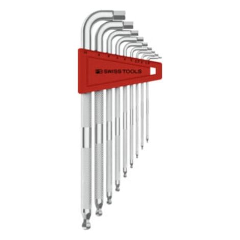 PB Swiss Tools Sechskant-Winkelschraubendreher-Satz, lang, verchromt, 9-teilig (1/2)