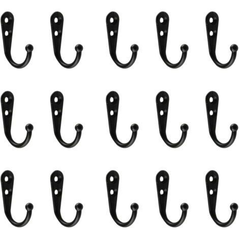 Lot de 15 crochets pour fixation murale, noir (1/5)