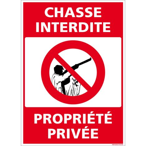 Autocollants de Signalisation Souple – Panneaux de Signalisation Autocollants – Plusieurs tailles au choix – Signalisation Française - Chasse interdite, propriété privée - 150 x 210 mm (1/5)