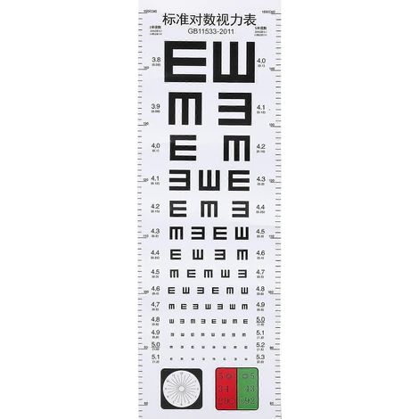 Professionelle Sehschärfentafel, Standard-Sehtafel, Wand-Sehschärfentafel – 74,50 x 25,00 x 0,01 cm (1/4)