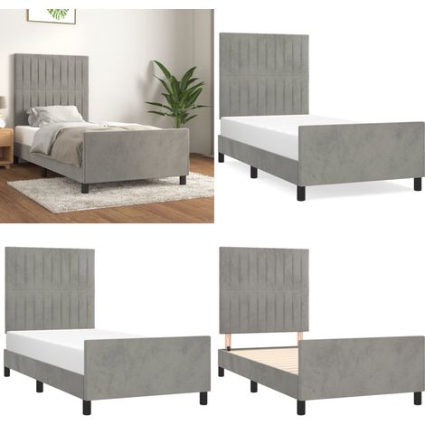 Bettgestell ohne Matratze Hellgrau 90x200 cm Samt - Samtbettwäsche - Bettestel - Boxspringbett - Doppelbett - Einzelbett - Home & Living (1/5)