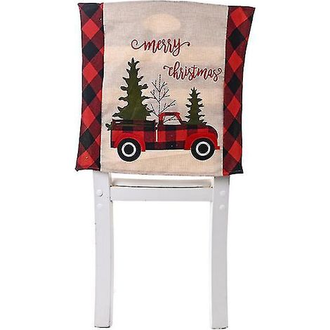 Housses de chaises de Noël rouges, housses de dossier de chaises de Noël (1/5)