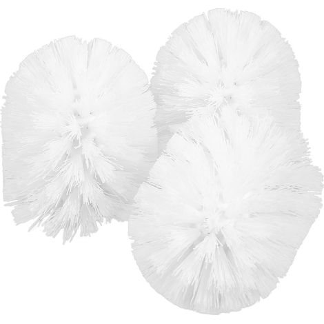 Recharge de Brosse de Toilette Blanche en Plastique PVC Abs, Lot de 3 Têtes de Rechange Pratiques pour Nettoyage Facile des Toilettes et Accessoires WC (1/5)