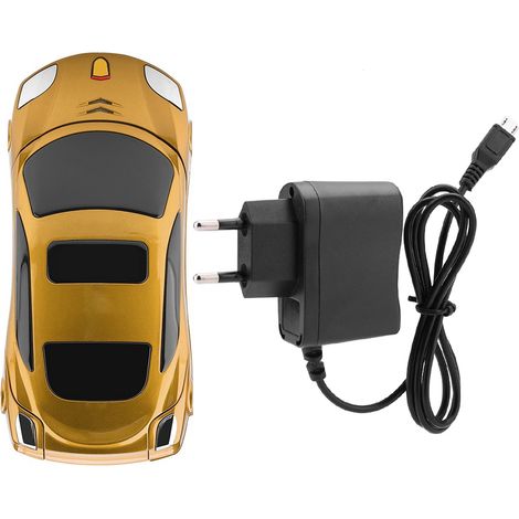 Téléphone portable Ferrari à clapet pour voiture, clavier rétro, chargeur EU 100V-240V (Doré) (1/5)