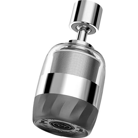 Buse pour Robinet de Cuisine avec Filtre 360° - ABS et Acier Inoxydable - Purification d'eau Anti-éclaboussures pour Famille et Cuisiniers (1/4)